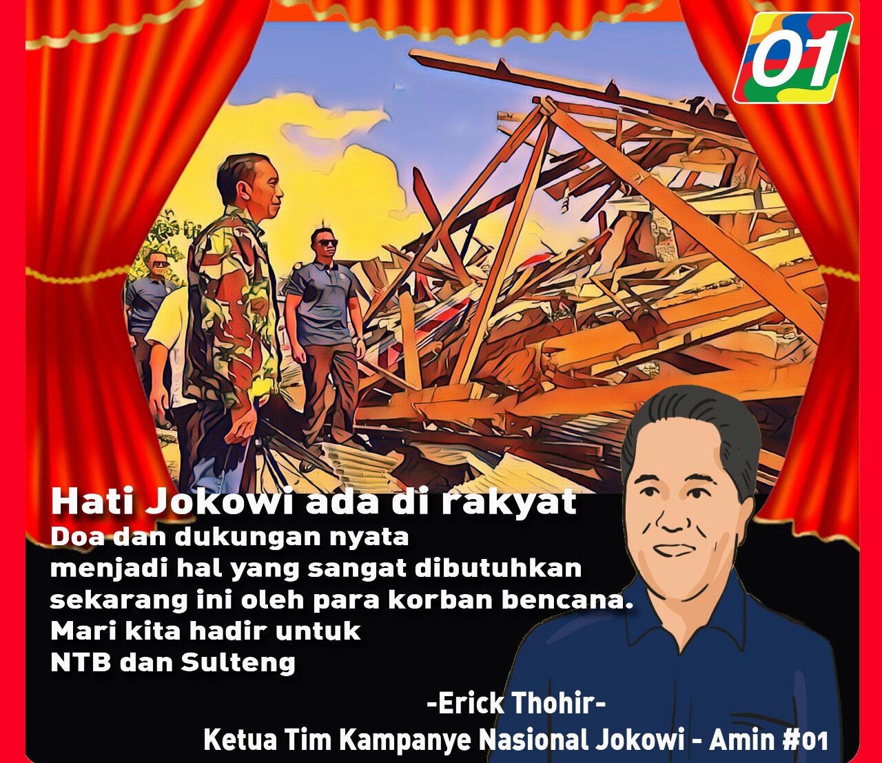 Malam Solidaritas ‘Kita Hadir untuk NTB dan Sulteng’: Hati Jokowi Ada di Rakyat