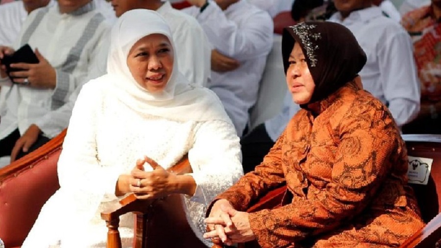 Khofifah dan Risma Kompak Hadiri Megengan Akbar