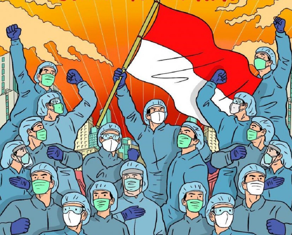 Ilustrasi gotong royong menghadapi virus corona © BUMN