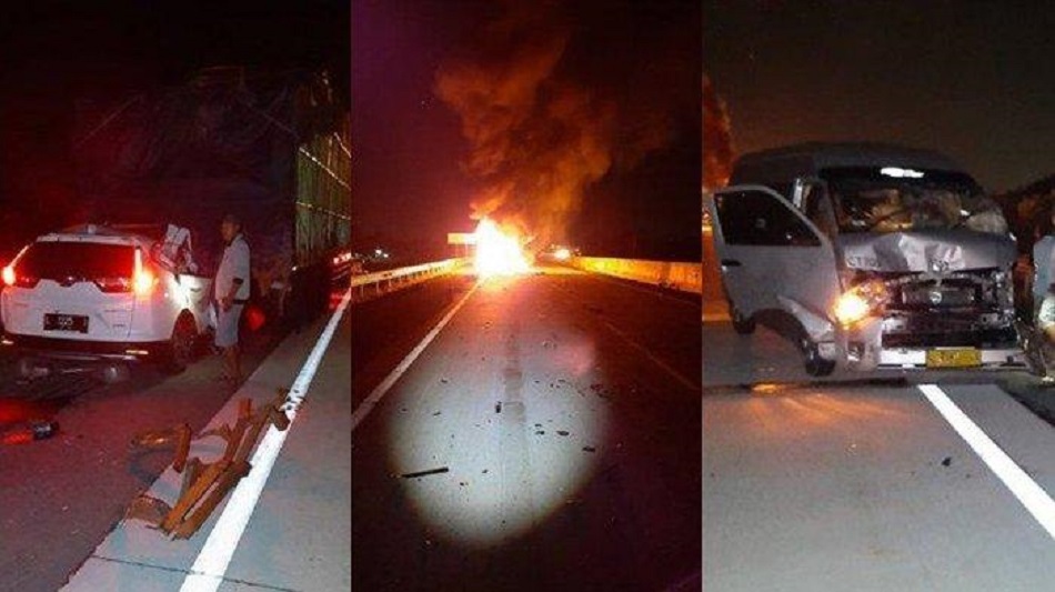 Kecelakaan maut di Tol Boyolali KM 485, Selasa (8/9/2020) malam © Tribun Jateng