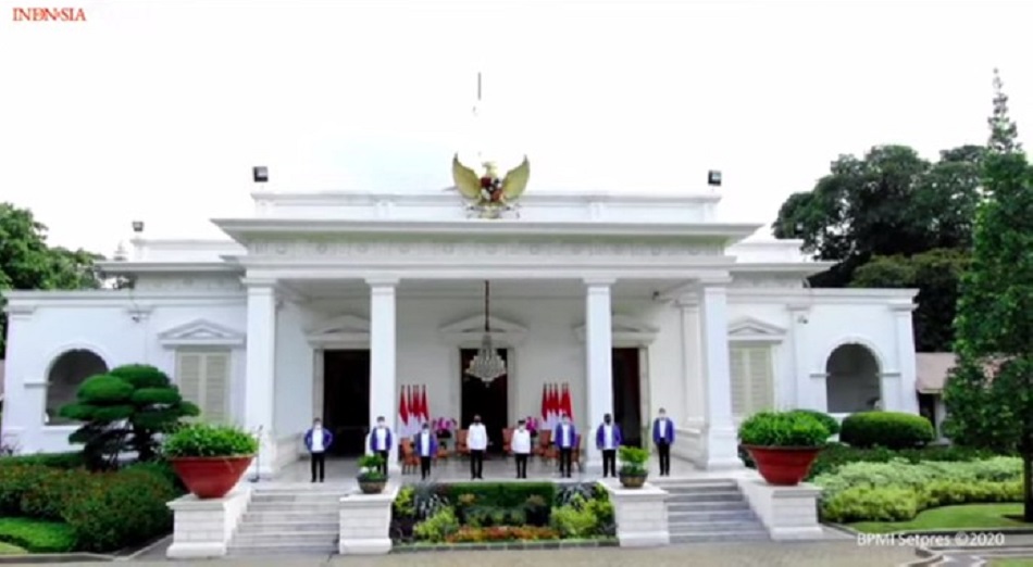 Enam menteri baru Kabinet Indonesia Maju (Foto: YT. Sekretariat Presiden)