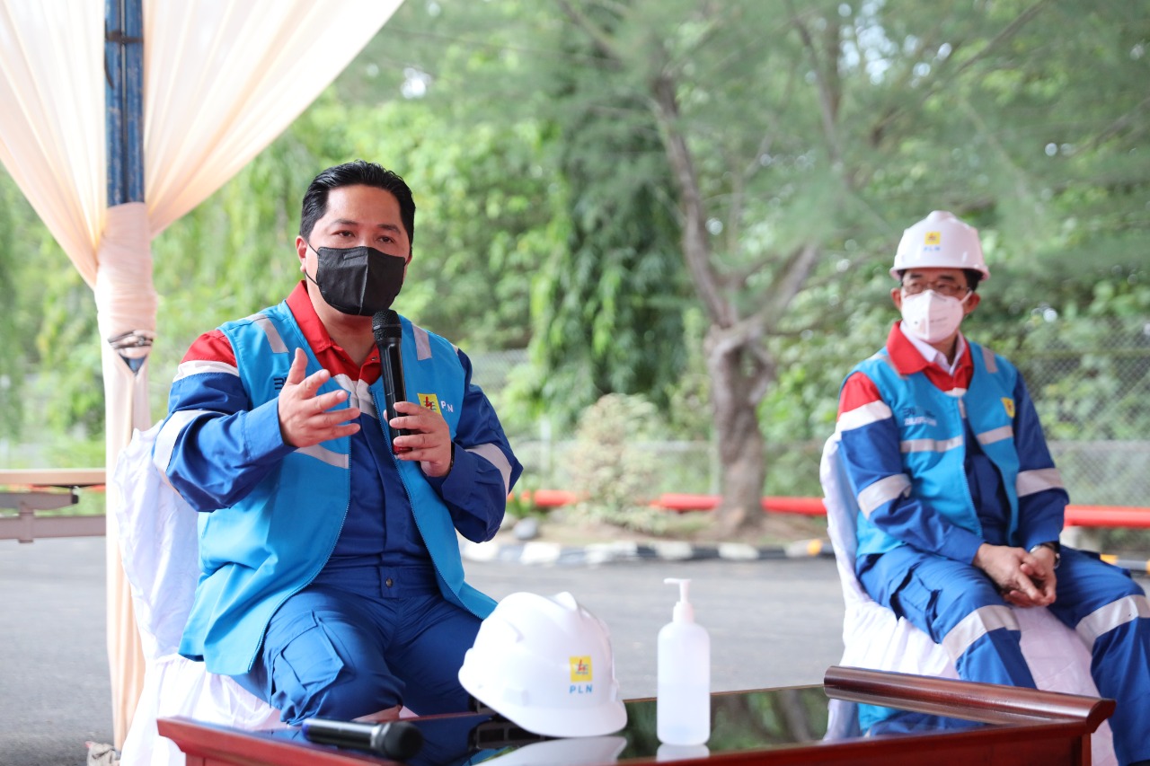 Menteri BUMN Erick Thohir saat meninjau fasilitas MCTN (Foto: PLN/Serikat News)