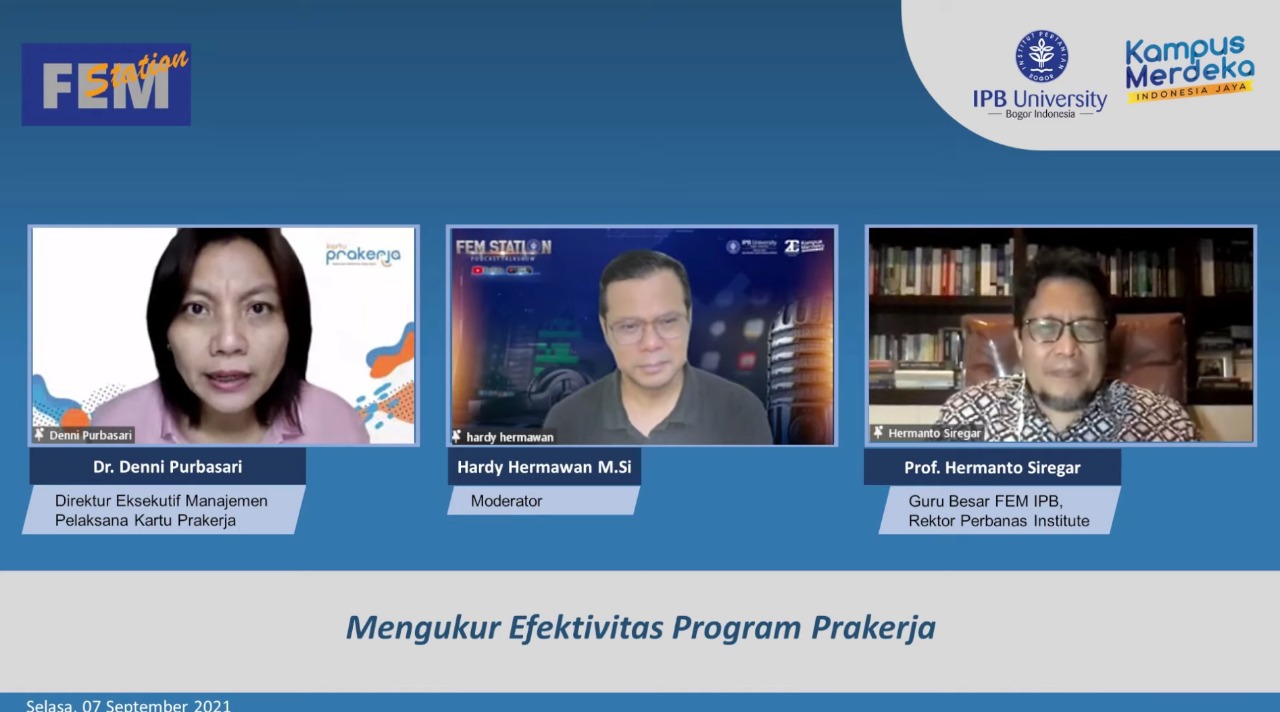 Talk show FEM Station bertema ‘Mengukur Efektivitas Program Kartu Prakerja’ (Foto: Ist/Serikat News)