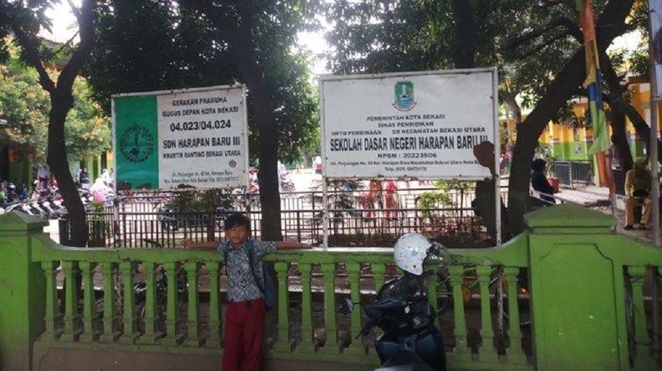 Suasana di Sekolah Dasar (SD) Negeri III Harapan Baru, Jalan Raya Perjuangan, Bekasi Utara, Kota Bekasi, sebelum pandemi. (Foto: Warta Kota)