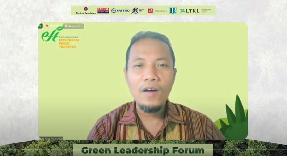 Alam Surya Putra dari TAF dalam Green Leadership Forum (GLF) pada Rabu (27/10). (Foto: Ist/Serikat News)