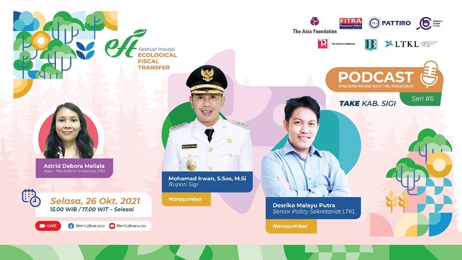 Poster Podcast ke-6 TAKE Kab. Sigi yang merupakan bagian dari rangkaian acara Festival Inovasi EFT, Selasa (26/10). (Foto: Istimewa)