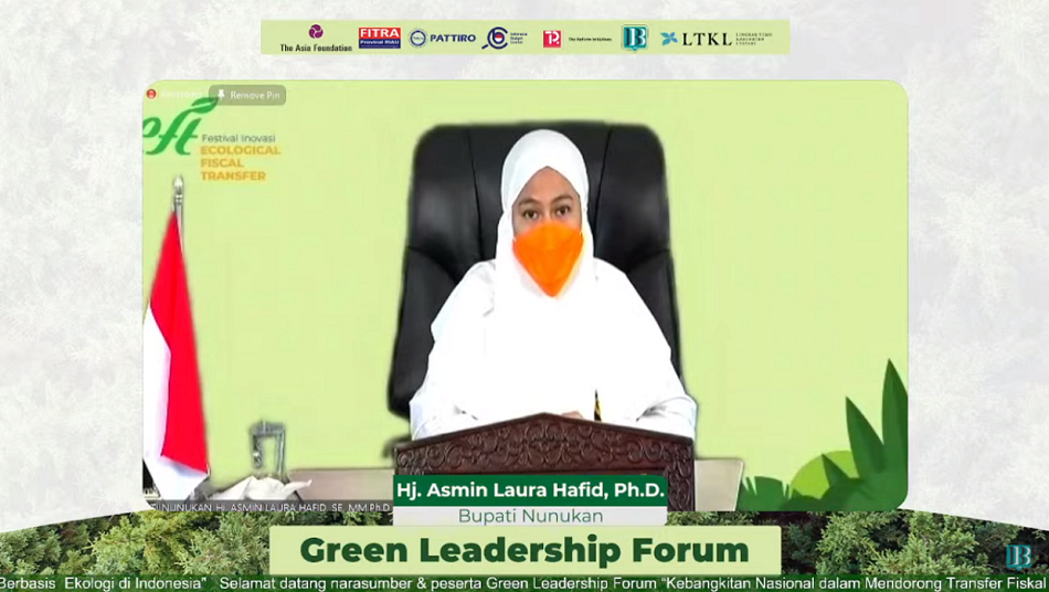 Bupati Nunukan Asmin Laura Hafid dalam acara Green Leadership Forum (GLF), Rabu (27/10). (Foto: Ist/Serikat News)