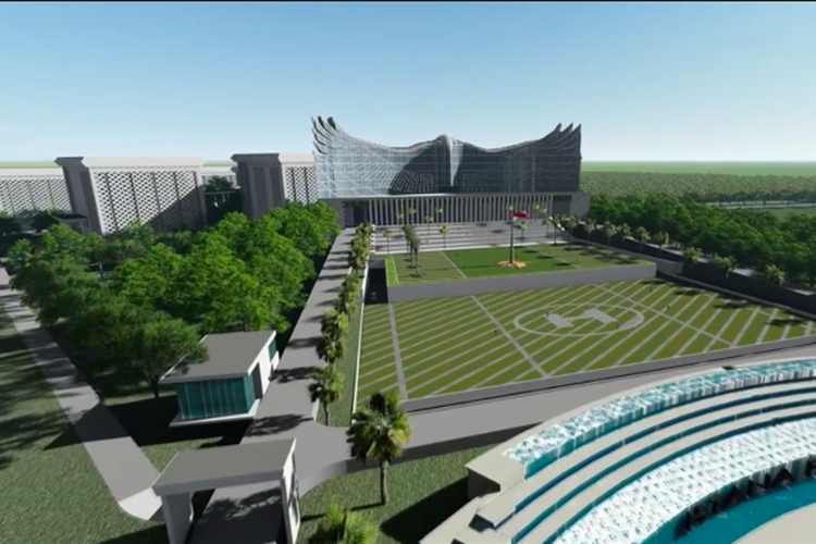 Pra desain Istana Negara di Ibu Kota Negara (IKN) baru, karya I Nyoman Nuarta. (Foto: Kompas) 