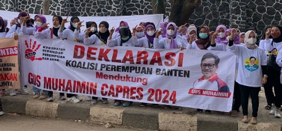Deklarasi Koalisi Perempuan Banten Dukung Gus Muhaimin jadi Capres 2024. (Foto: Ist/Serikat News)