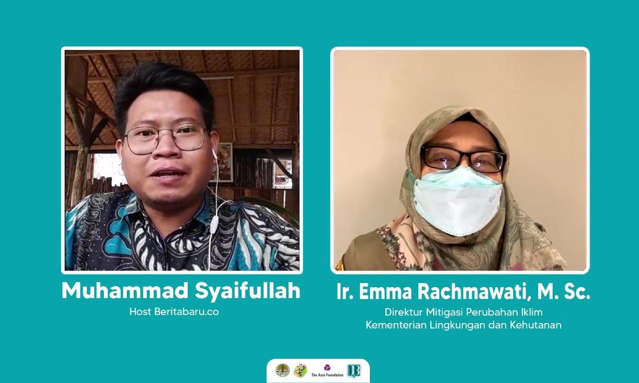 Emma Rachmawati, Direktur Mitigasi Perubahan Iklim, Kementerian Lingkungan Hidup dan Kehutanan (KLHK), dalam Program BERCERITA Spesial Seri 3: Peran Perempuan dalam Pengendalian Perubahan Iklim, Senin, 21 Februari 2022. (Foto: Ist/Serikat News)