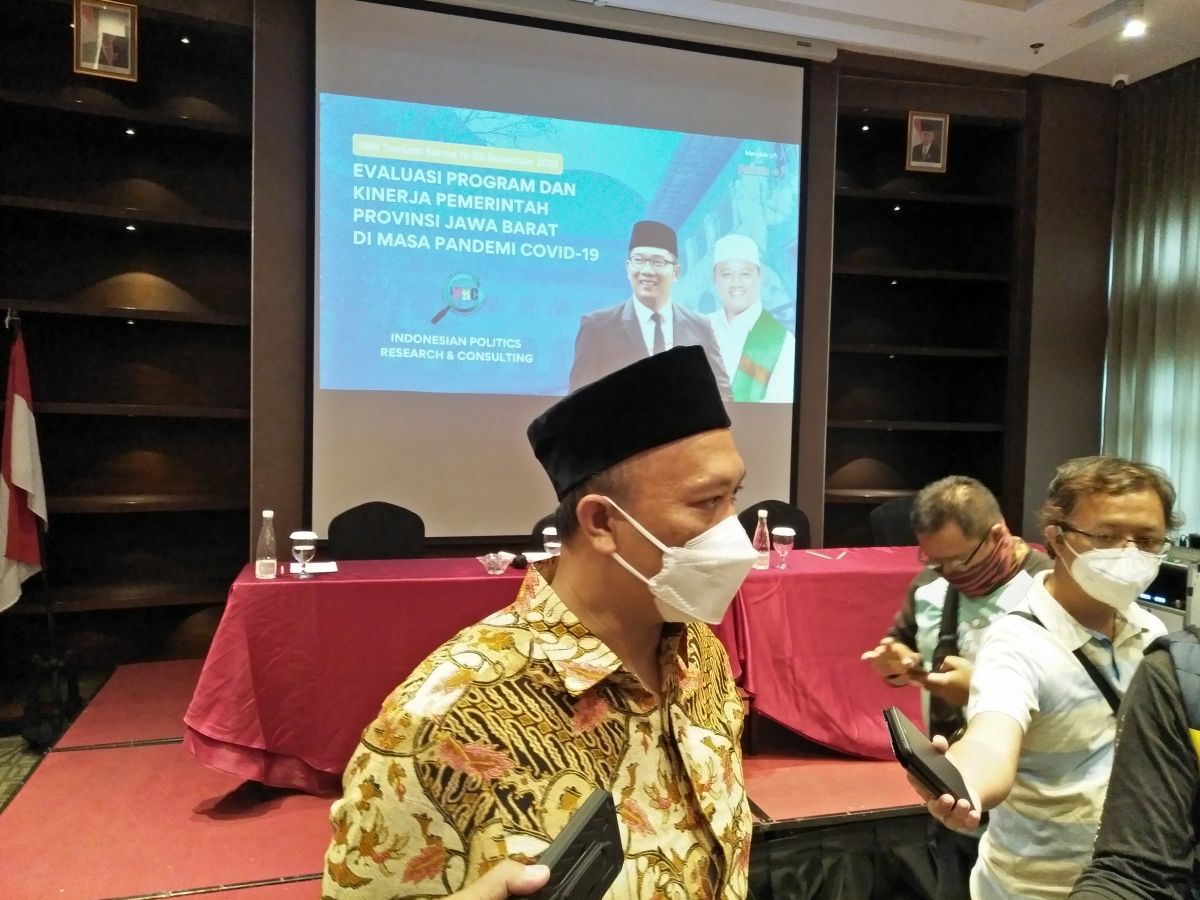 MI/BAYU ANGGORO Pemaparan hasil survei Indonesian Politics Research & Consulting (IPRC