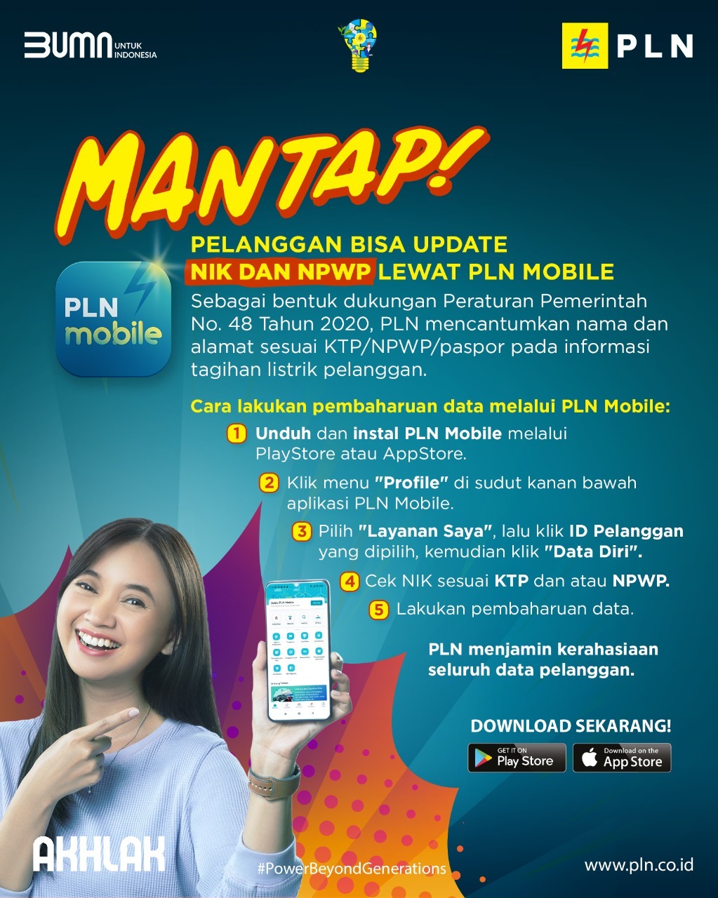 PLN menjamin kerahasiaan data NIK dan NPWP seluruh pelanggan. Ilustrasi: PLN