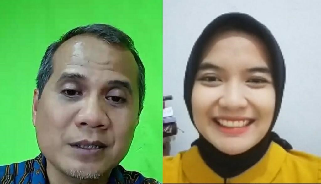 Nandang Prihadi, Direktur Pemanfaatan Jasa Lingkungan Hutan Konservasi (PJLHK) pada Direktorat Jenderal Konservasi Sumber Daya Alam Ekosistem (KSDAE), Kementerian Lingkungan Hidup dan Kehutanan (KLHK), dipandu Aulina Umaza dari Beritabaru.co, dalam Program BERCERITA edisi spesial seri kelima bertajuk Generasi Muda Pendorong Ekowisata pada Selasa (22/2). (Foto: Istimewa)