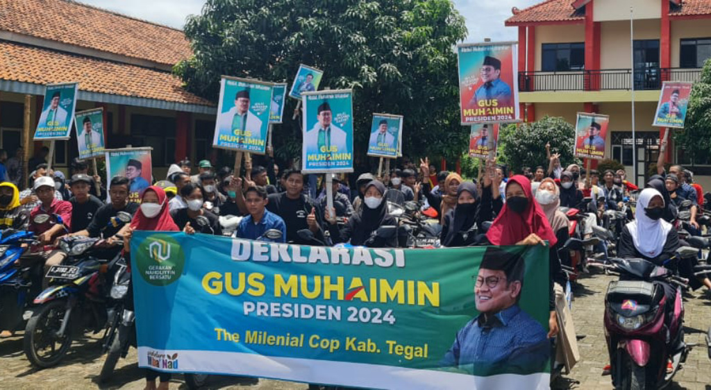 Keteranga: The Milenial Cop mendeklarasikan dukungan kepada Abdul Muhaimin Iskandar untuk maju sebagai calon presiden pada Pemilu 2024.