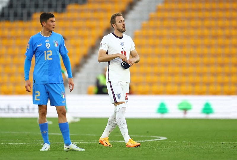 Harry Kane saat Inggris vs Italia di UEFA Nations League 2022-2023. (Foto: Net) 