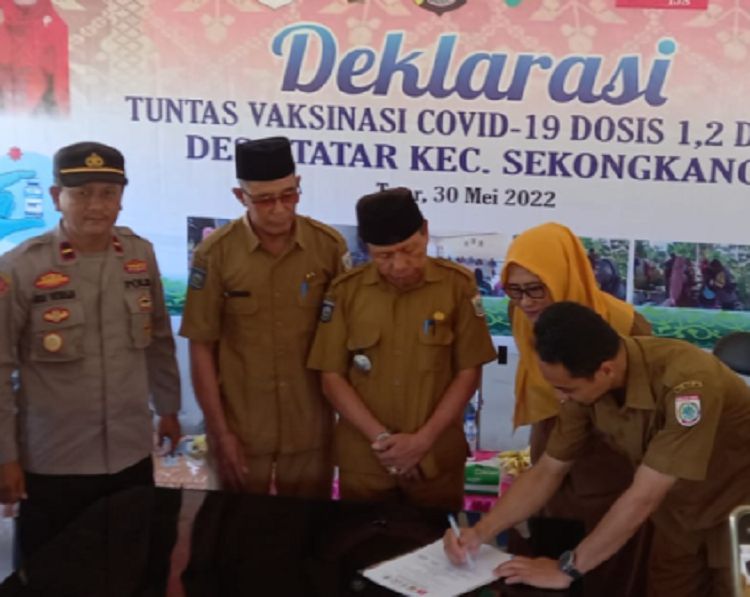 Desa Tatar deklarasi tuntas vaksinasi dosis 1, 2 dan 3. (Foto: Istimewa)