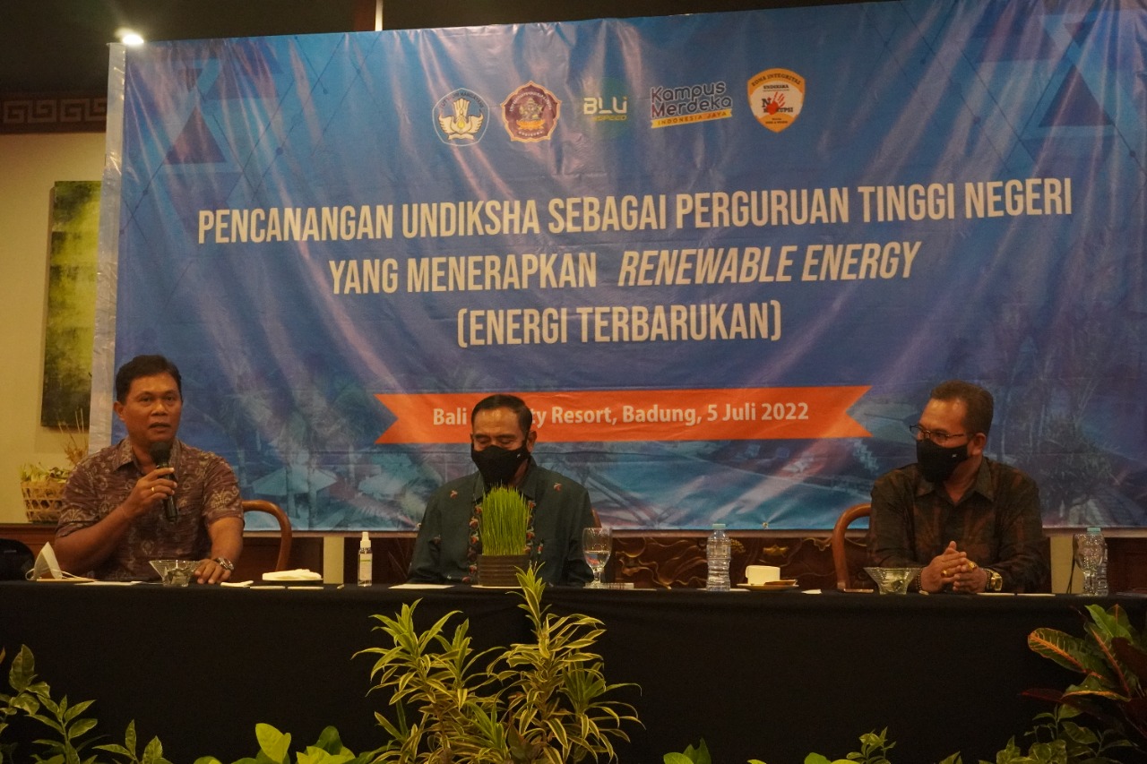 Undiksha sebagai institusi pendidikan pertama yang peduli terhadap penggunaan energi bersih dengan memanfatkan layanan REC PLN.(Foto: PLN)