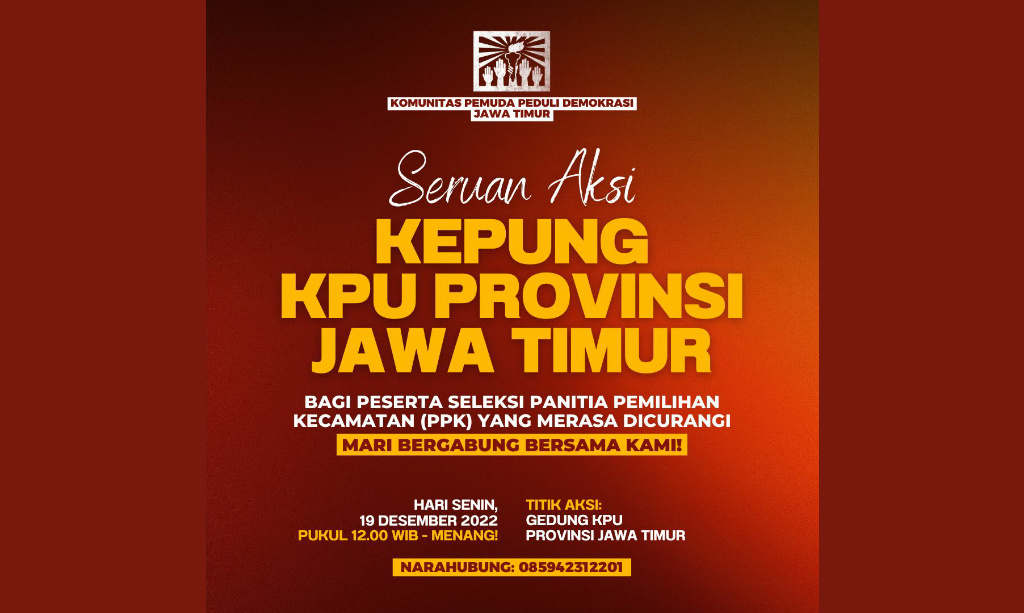 Seruan aksi kepung kantor KPU Provinsi Jawa Timur. (Foto: Istimewa)