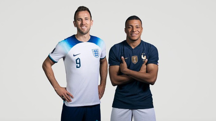 Harry Kane dan Kylian Mbappe. (Foto: Getty Images)