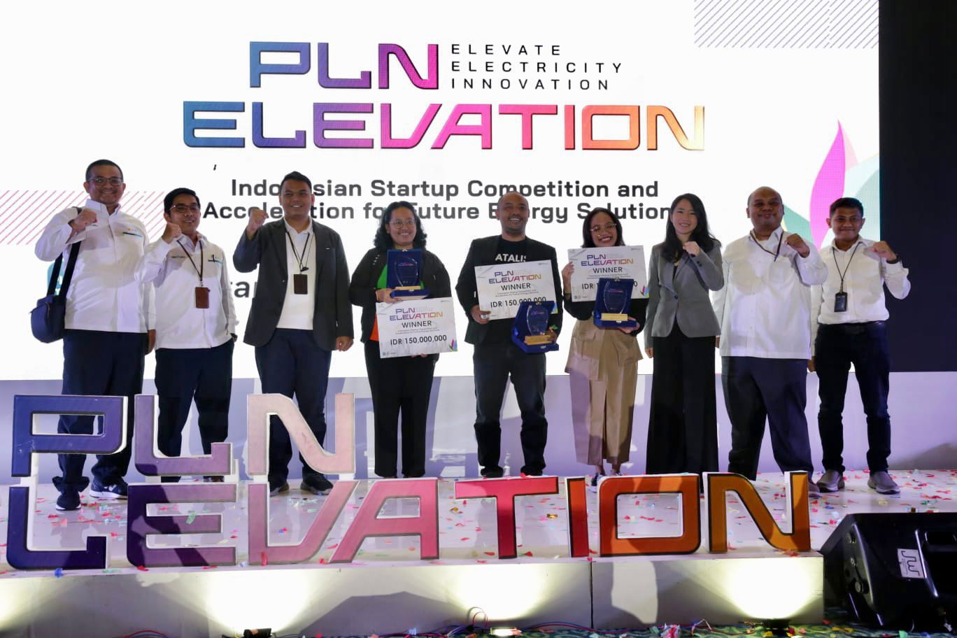 T PLN (Persero) mengumumkan tiga perusahaan rintisan (startup) pemenang program akselerasi PLN Elevation: Watts up! Amtiss, (Dok, PLN)