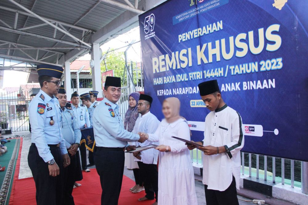 Penyerahan remisi khusus Hari Raya Idulfitri. (Foto: Istimewa) 
