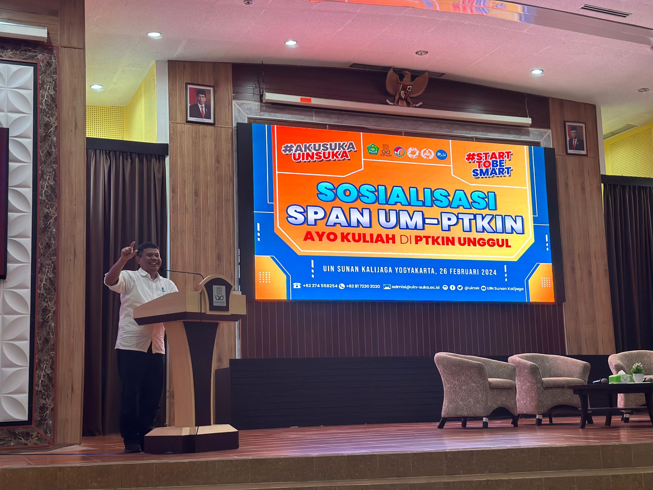 Wakil Rektor, Bidang Akademik dan Pengembangan Kelembagaan UIN Sunan Kalijaga, Prof. Iswandi dalam acara Sosialisasi SPAN-UM PTKIN Tahun 2024 di Gedung Prof. RHA. Soenarjo, Senin (26/2/2024). (Foto: Istimewa)