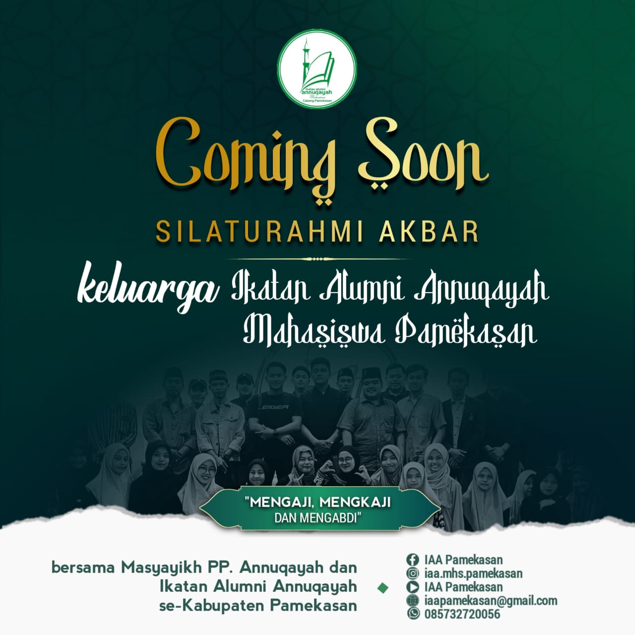 Pamflet silaturahmi IAA Mahasiswa Pamekasan. (Foto: Istimewa) 
