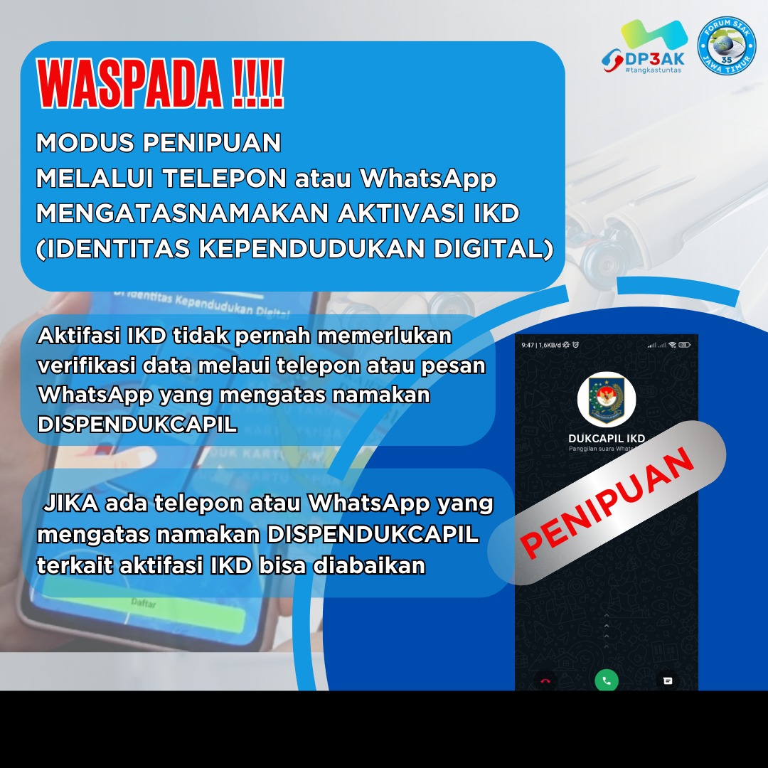 Penipuan melalui WA dengan modus aktivasi IKD. (Foto: Istimewa)