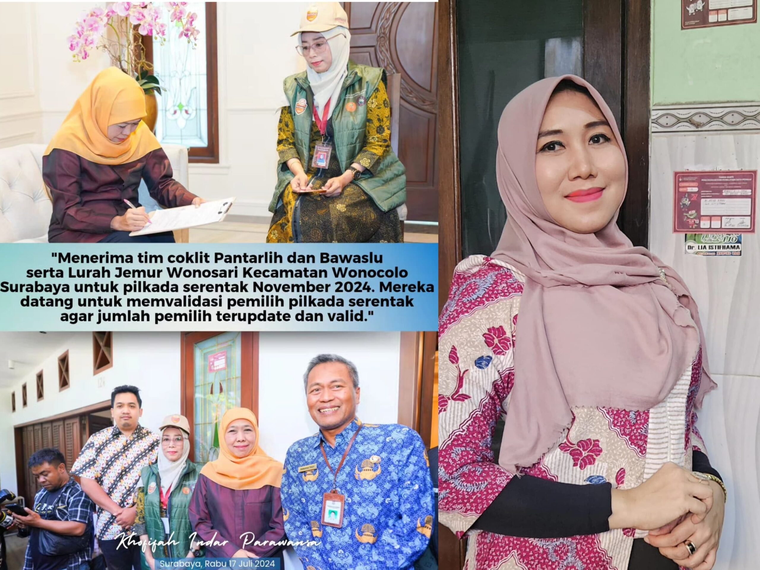 Lia Istifhama, anggota DPD RI terpilih asal Jatim menilai ungkapan Khofifah yang memberikan dukungan moril kepada kerja Pantarlih sebagai pesan moral yang sangat penting dalam proses politik. (Foto: Istimewa)