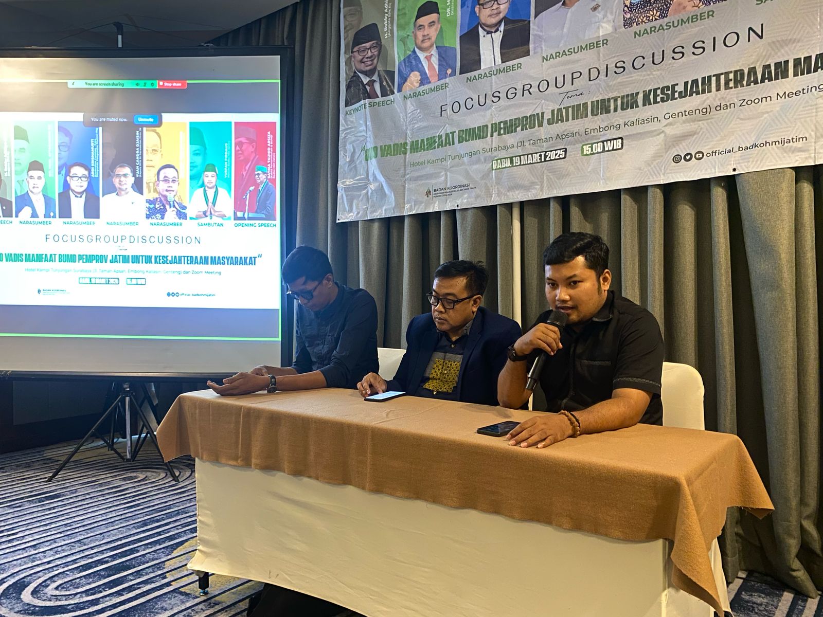 Focus Group Discussion (FGD) yang diselenggarakan oleh Badan Koordinasi Himpunan Mahasiswa Islam (Badko HMI) Jawa Timur, Rabu (19/3/2025). (Foto: Istimewa) 