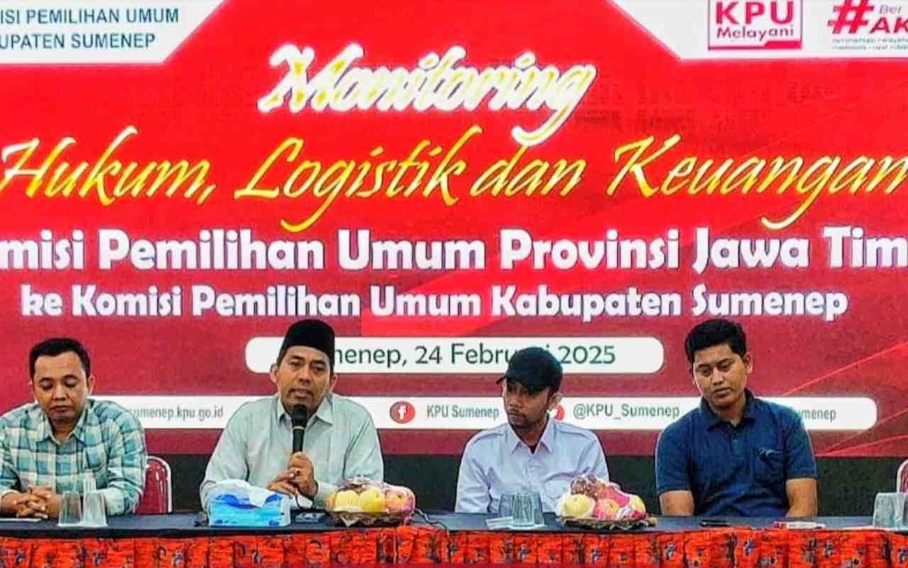 Komisi Pemilihan Umum (KPU) Provinsi Jawa Timur melakukan monitoring dan supervisi ke KPU Kabupaten Sumenep pada Senin, 24 Februari 2025. (Foto: Istimewa)