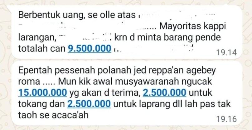 Dugaan penyelewengan dana BSPS. (Foto: Istimewa) 