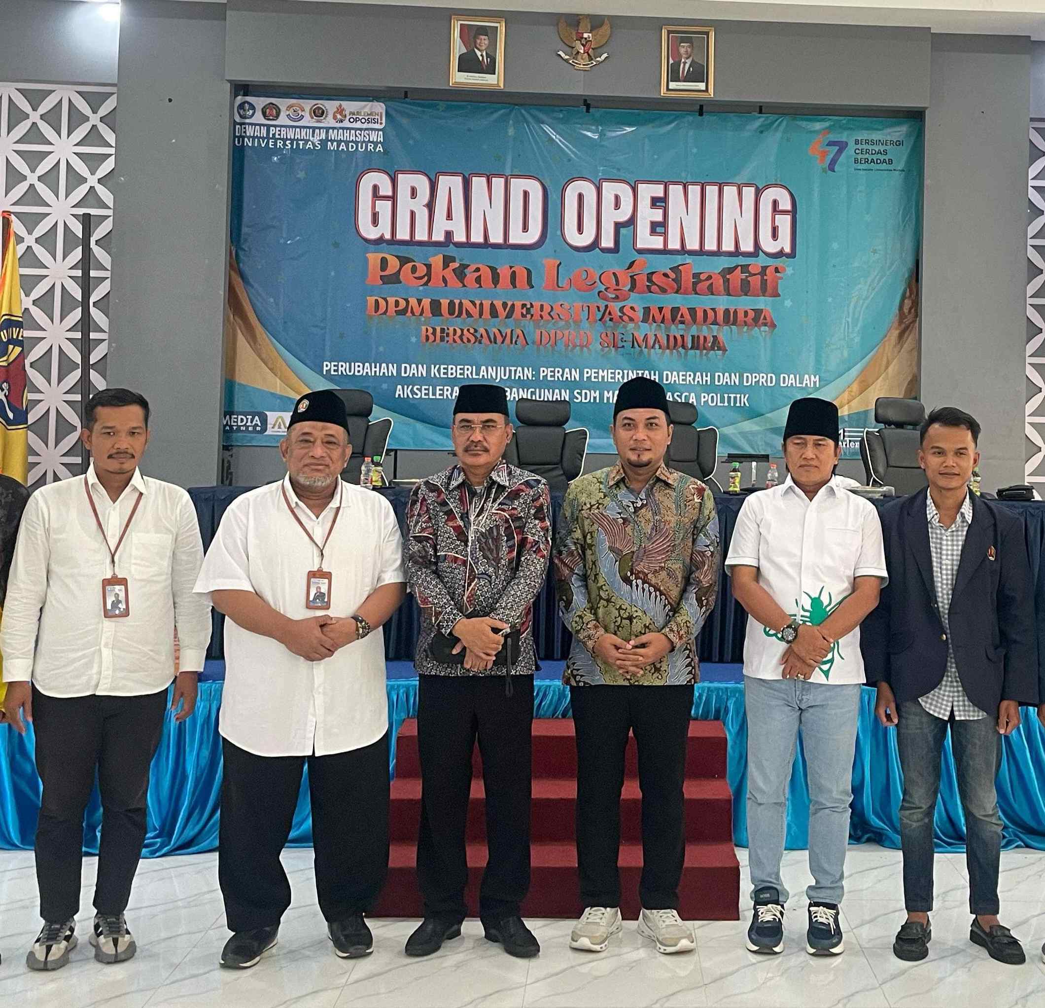 Dewan Perwakilan Mahasiswa (DPM) Universitas Madura membuka rangkaian Pekan Legislatif 2025 yang digelar di Aula Laboratorium Bersama Universitas Madura pada Senin (19/5/2025). (Foto: Istimewa) 