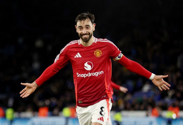 Kapten MU, Bruno Fernandes. (Foto: Reuters)