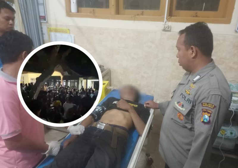 Pria berinisial MR (28), warga Desa Plaosan, Kecamatan Krucil, menjadi sasaran amuk massa warga di Desa Sentul, Kecamatan Gading, Kabupaten Probolinggo. (Foto: Serikat-News)