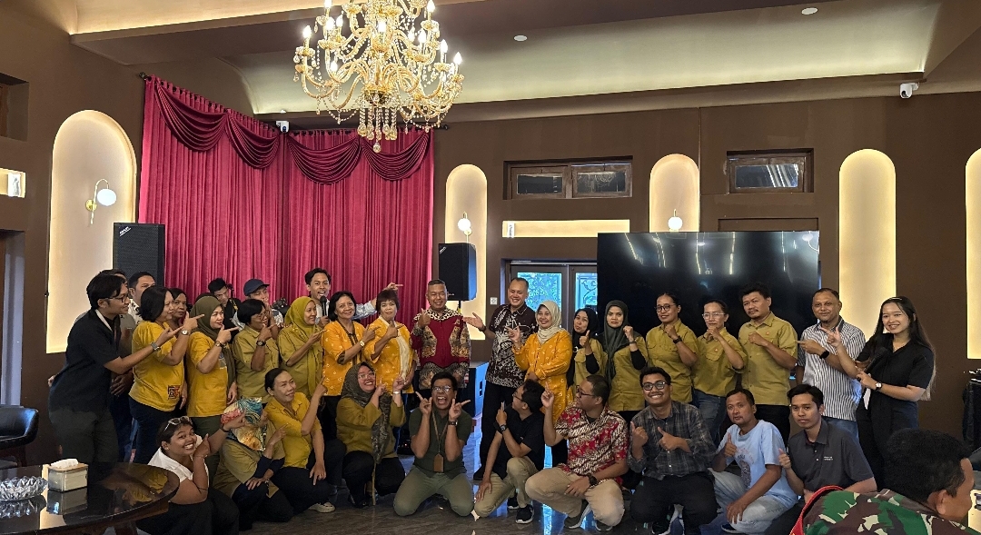 Pelepasan purna tugas Yudi Kristriadi, petugas keamanan PT Taru Martani, yang digelar di Lounge Taru Martani, Yogyakarta, Senin (15/6/2026). (Foto: Istimewa) 