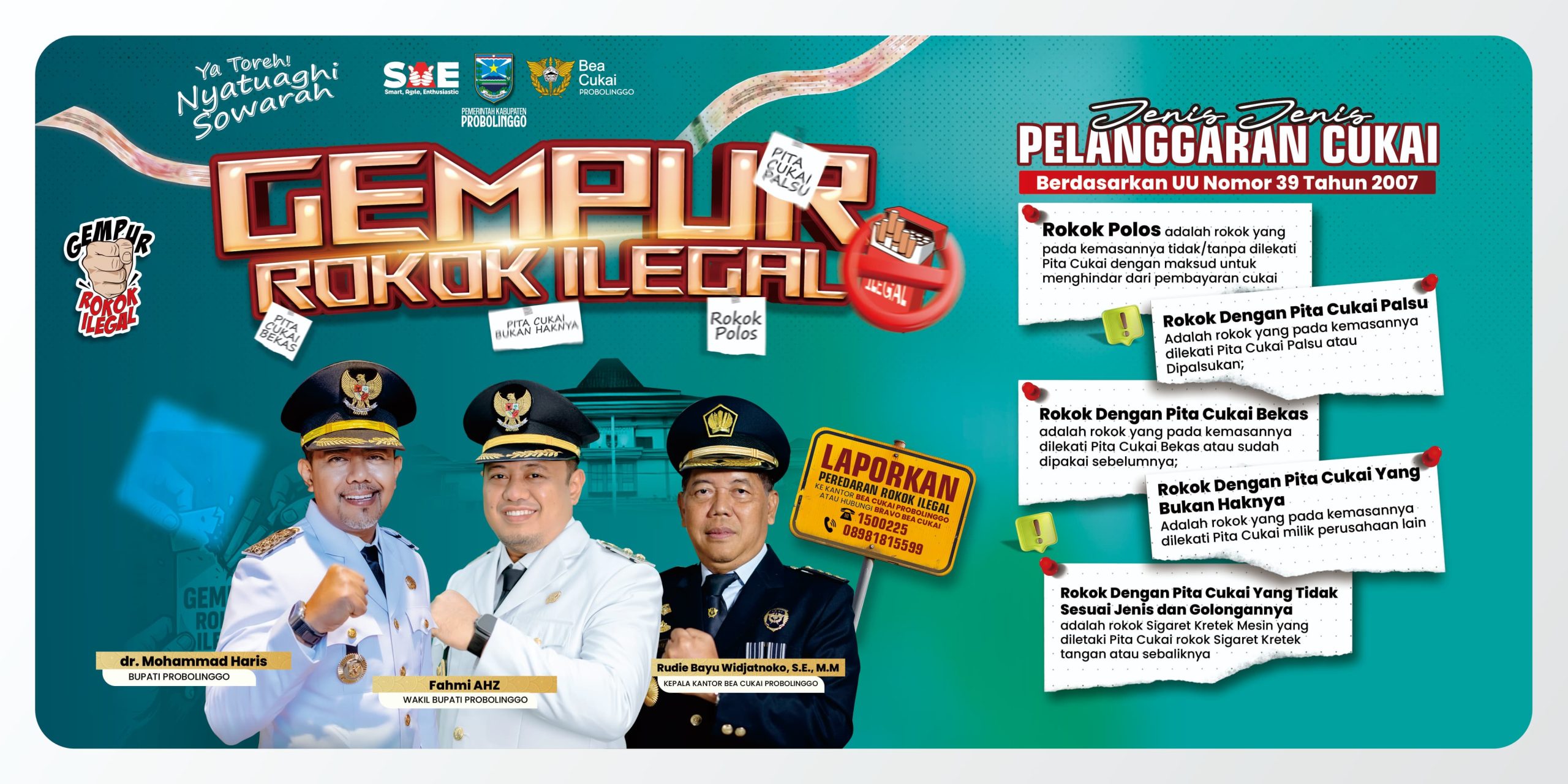 Cegah Peredaran, Gempur Rokok Ilegal di Kabupaten Probolinggo Terus Digalakkan