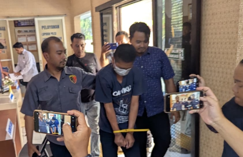Seorang pria N (41), jadi tersangka atas dugaan kekerasan seksual terhadap anak kandung. (Foto: Serikat-News)